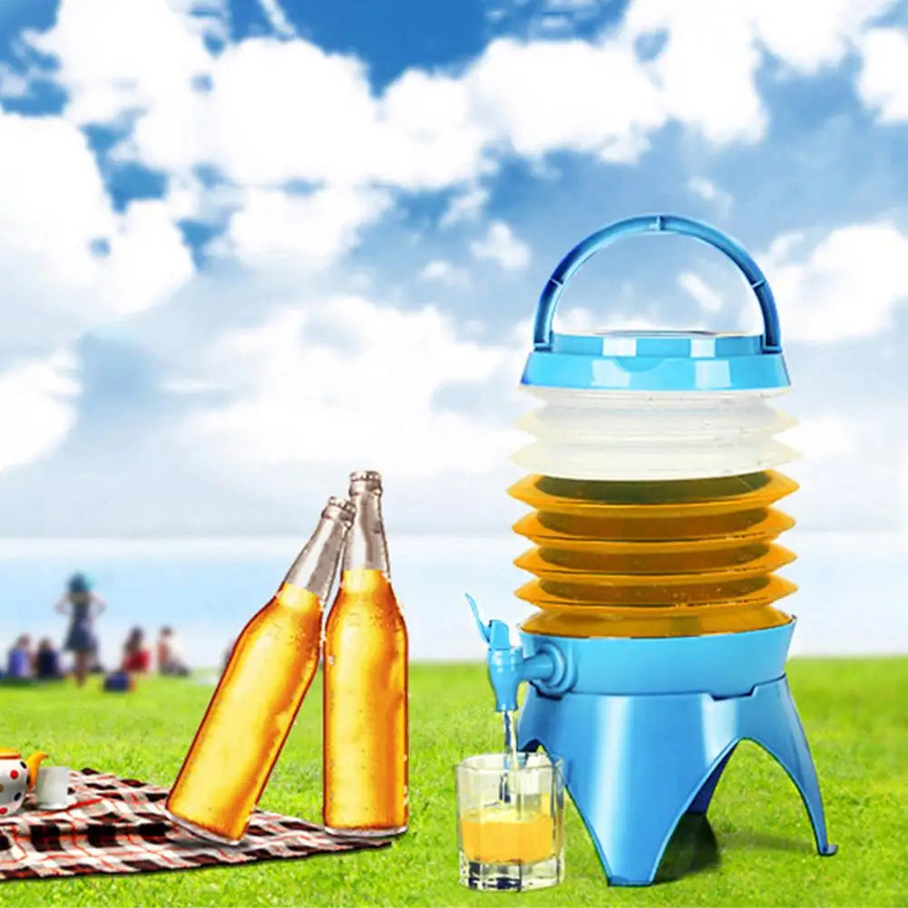 Collapsible Outdoor Camping Water Container – Foldable Storage Bucket with Tap