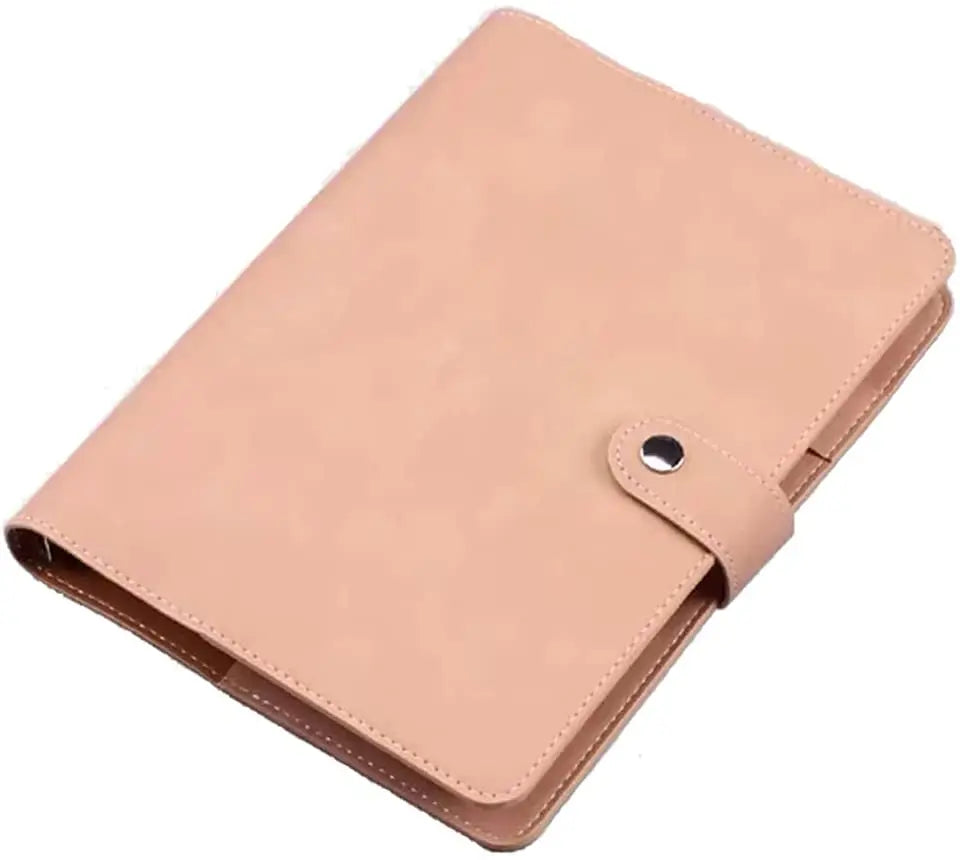 A5 PU Leather Binder Cover Refillable 6 Ring Notebook Organizer with Magnetic Buckle