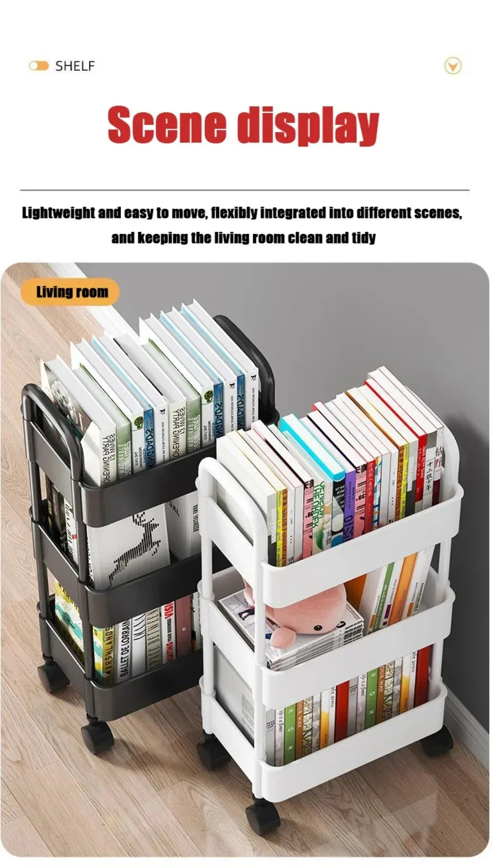 Mobile Multi-Layer Storage Trolley Cart