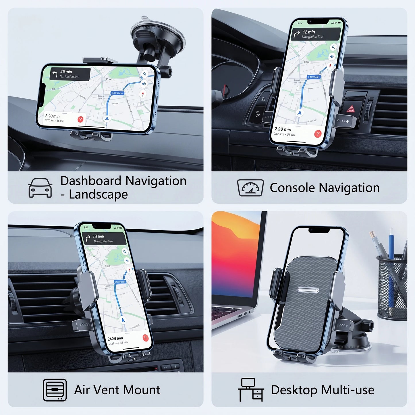 Universal Car Phone Holder Strong Suction Mount 360 Rotation Navigation Bracket