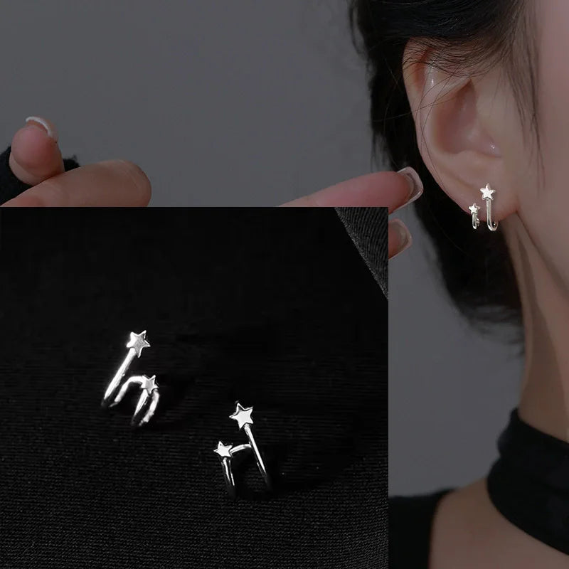 VENTFILLE 925 Sterling Silver Star Earring for Women Girl Personal Originality Trend Hip Hop Neutral Jewelry Gift Dropshipping