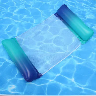 Inflatable Stripe Pool Hammock Lounge Chair | Floating Water Mattress