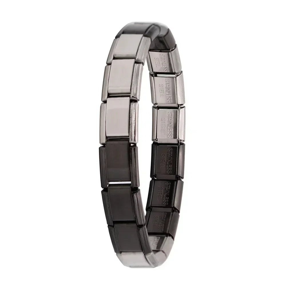 Italian Elastic Stainless Steel Charm Bracelet 9mm