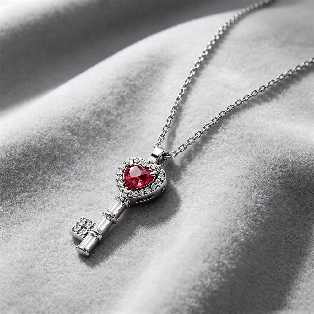 925 Sterling Silver Colorful Heart Necklace 2026