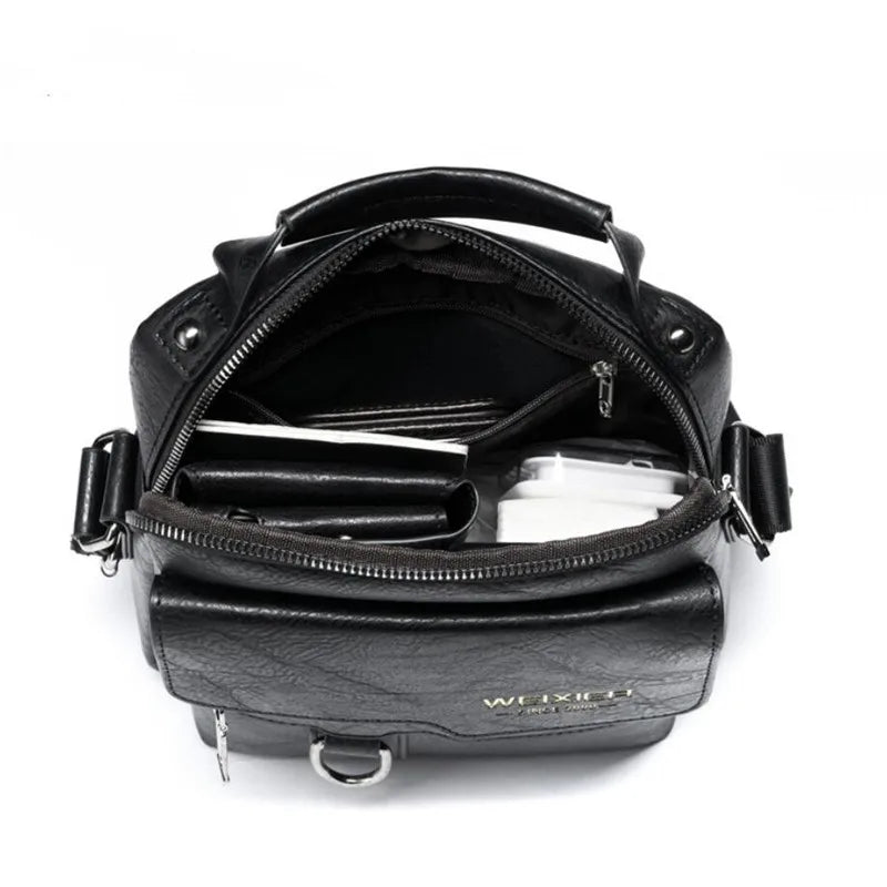 Men's Durable Leather Shoulder Bag High Quality Crossbody Sling Pack for Travel and Fashion
