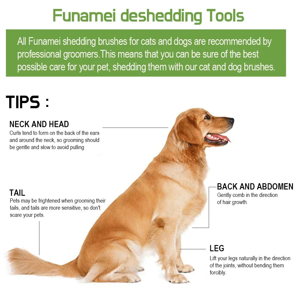 Pet Grooming Brush for Dogs & Cats – Hair Removal & Massage Comb Tool