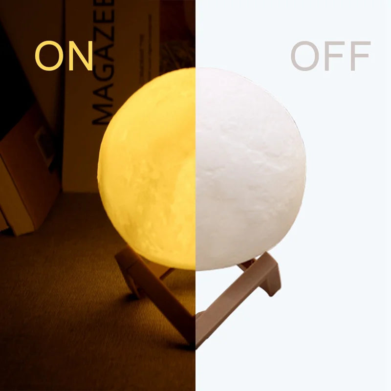 3D LED Galaxy Moon Book Light | Enchanting Night Light & Bedroom Decoration