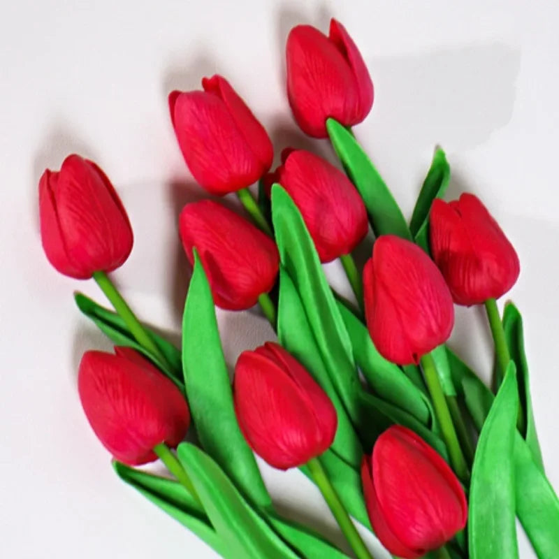 Real Touch Artificial Tulips Fake Flower Bouquet Home Wedding Table Decoration