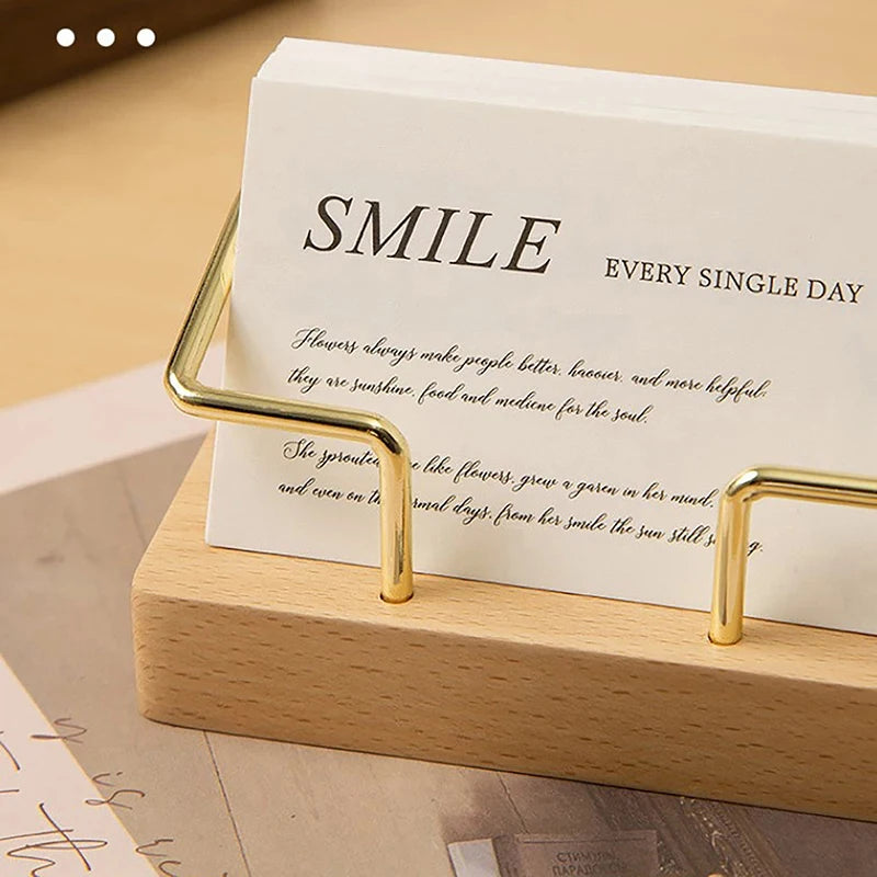Wooden Business Card Holder Desk Organizer
