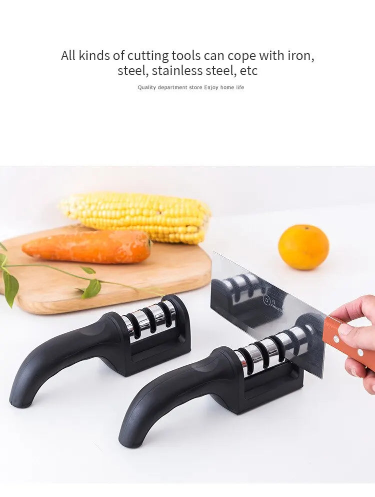 3 Stage Kitchen Knife Sharpener Handheld Manual Sharpening Stone Repair Tool