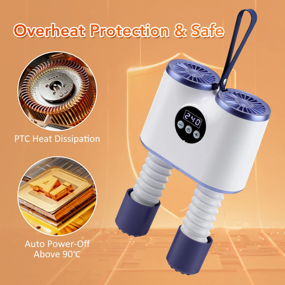 Portable Shoe Dryer with Timer – Fast Drying Boot & Sneaker Heater