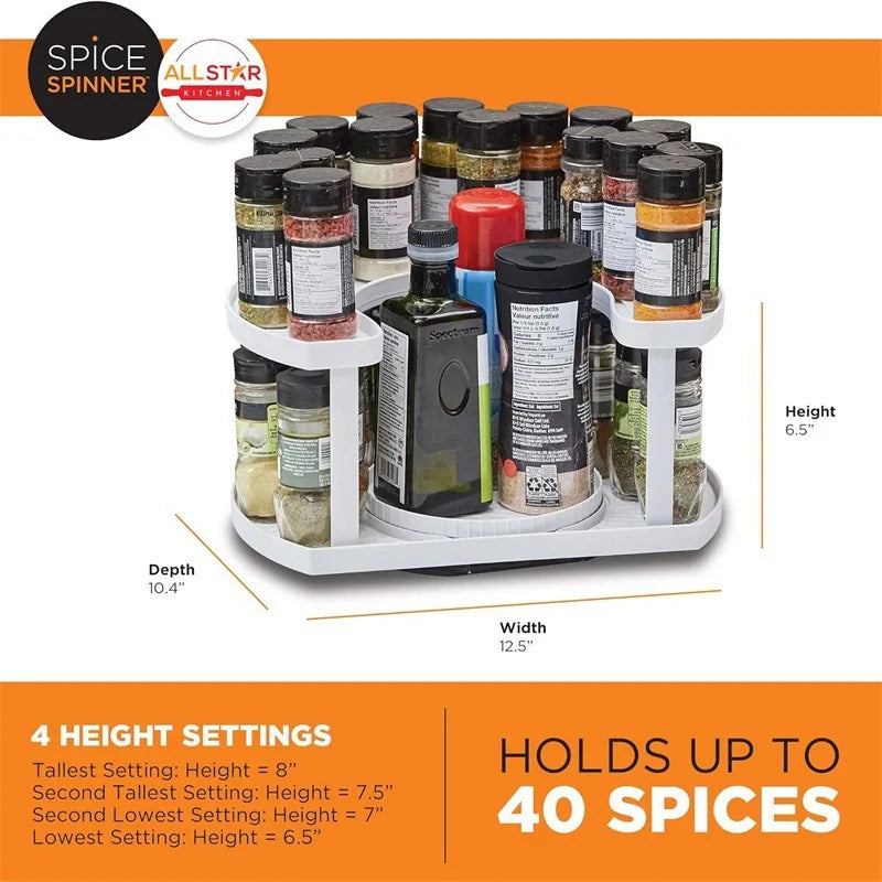 Rotating Spice Rack Organizer – Adjustable Kitchen Storage Spinner