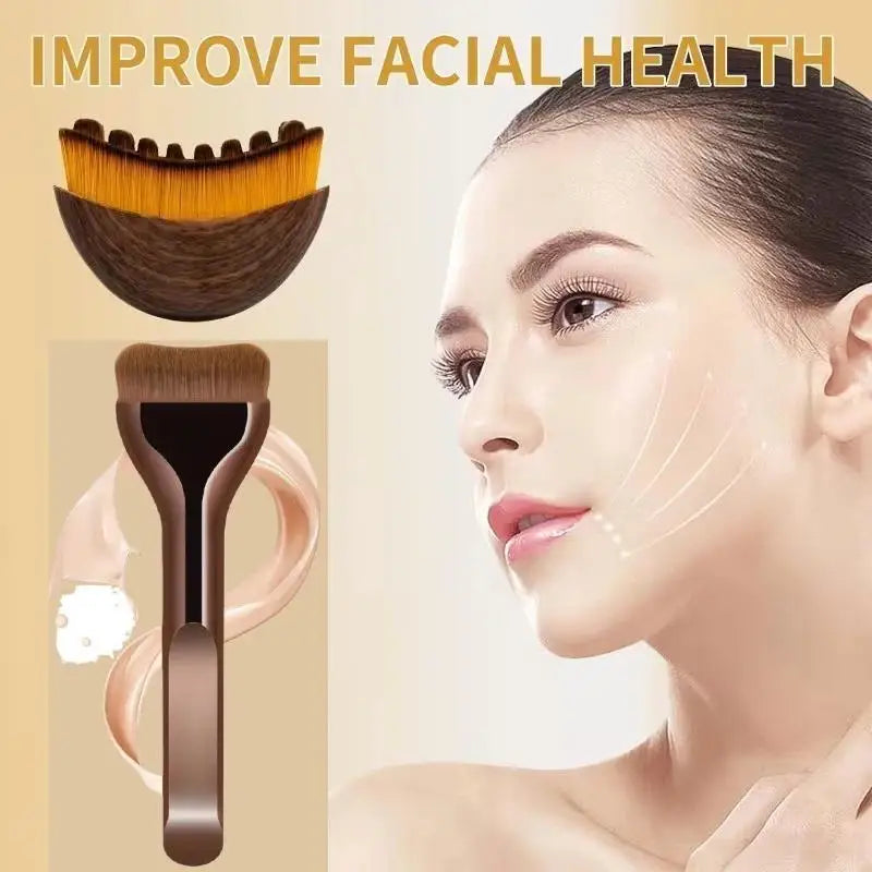 Lymphatic Contour Face and Body Brush Ultra Thin Wide Tongue Massager for Dry Brushing