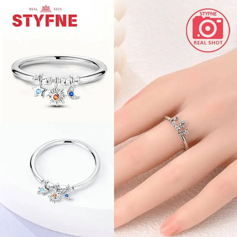 925 Sterling Silver Blue Evil Eyes Ring Original Design Zircon Finger Lucky Sign Rings for Women High Quality Fine Jewelry Gift