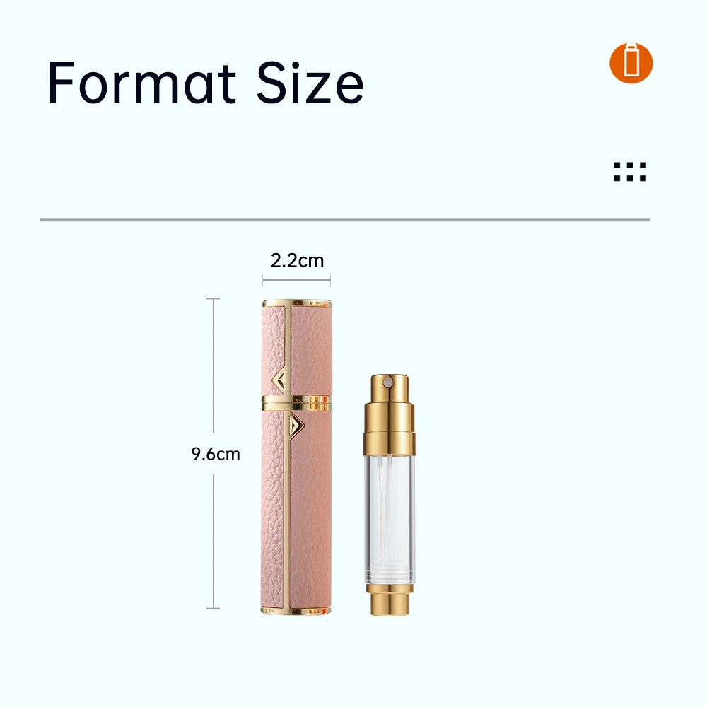 8ml Magnetic Leather Perfume Atomizer – Portable Refillable Travel Cologne Spray Bottle
