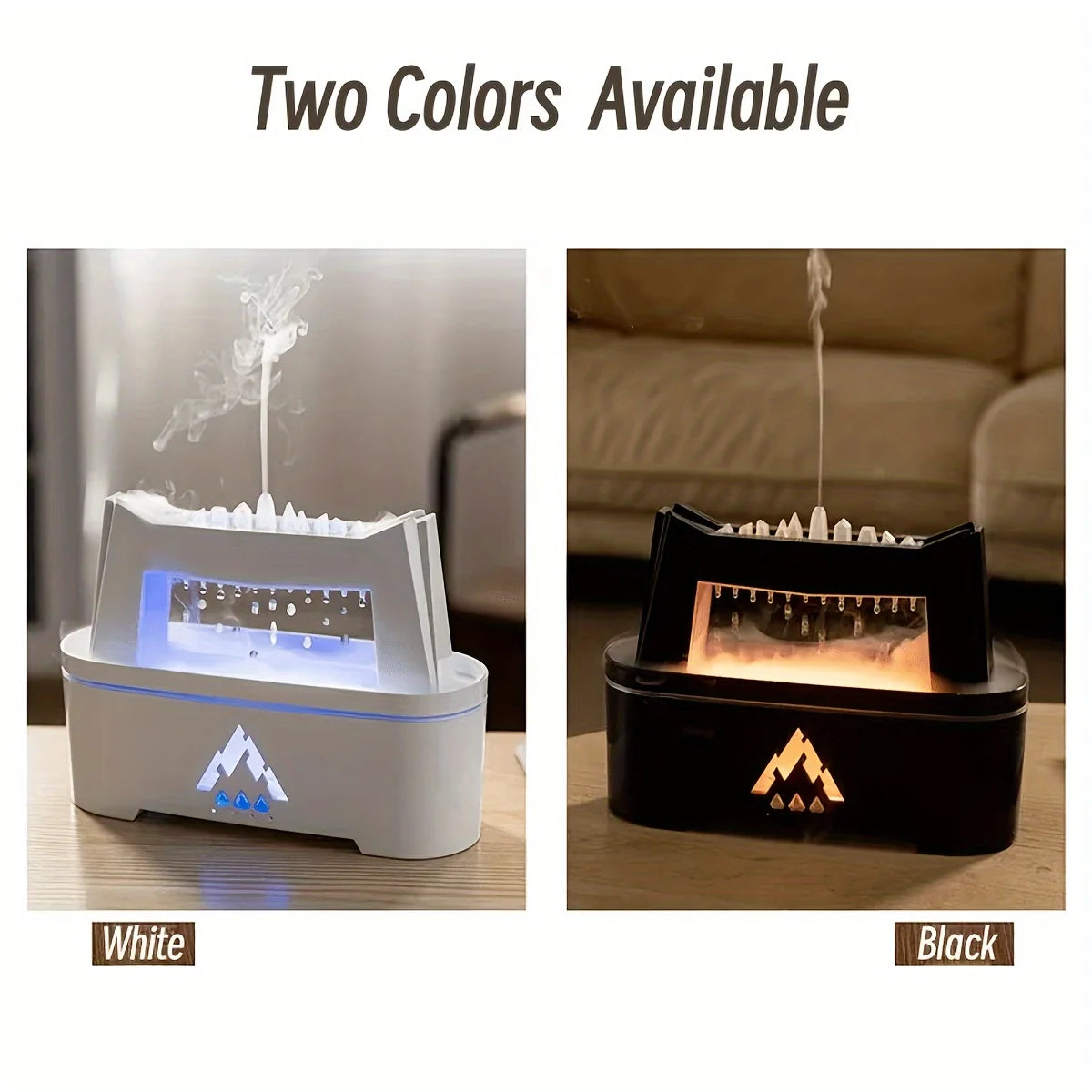 10.14oz Rain Cloud Flame Aroma Diffuser | Water Drop Sound & Essential Oil Humidifier