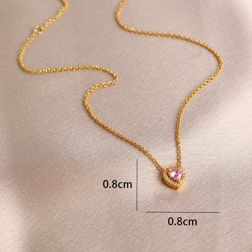 925 Sterling Silver Colorful Heart Necklace 2026