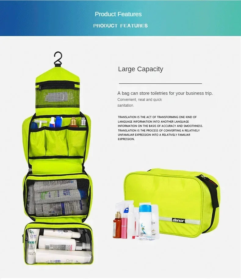 Large Waterproof Hanging Toiletry Bag – Travel Organizer for Men & Women Cosmetic & Bathroom Kit