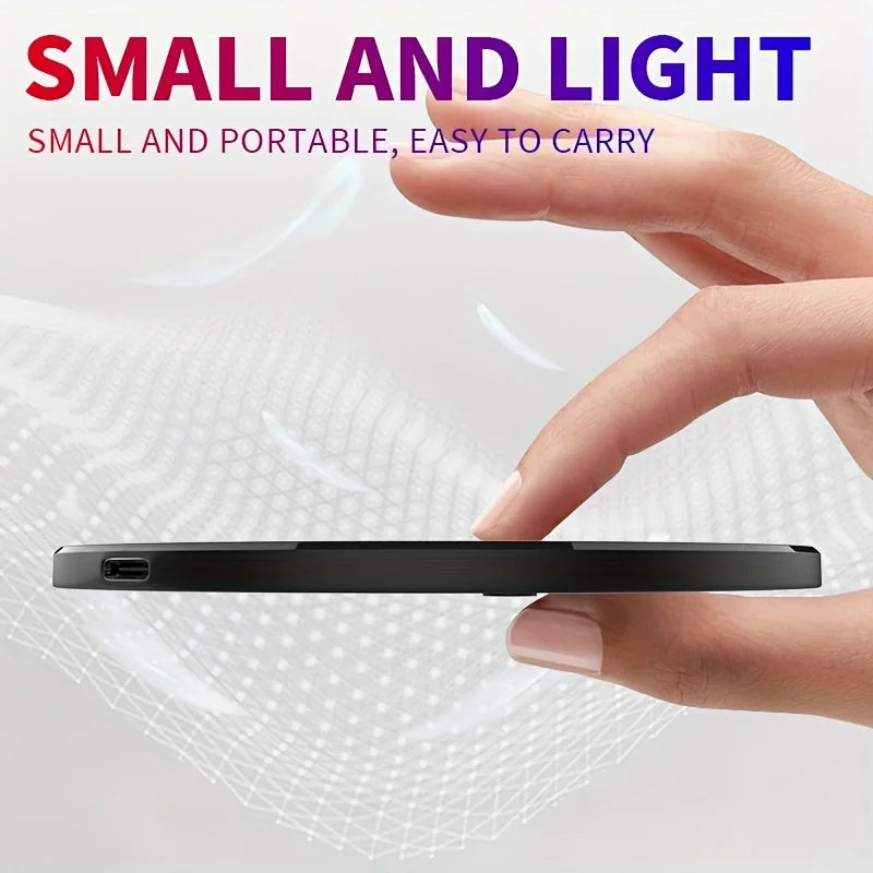 Ultra-Thin Wireless Charger Pad Stand – Fast Charging Dock for iPhone 15/14/13/12/11, Samsung & Xiaomi