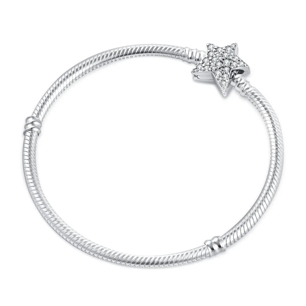 Hot Selling 925 Silver Flower Shaped, Heart Shaped, Butterfly Bracelet, Suitable For European Women's Fashionable Luxury Jewelry