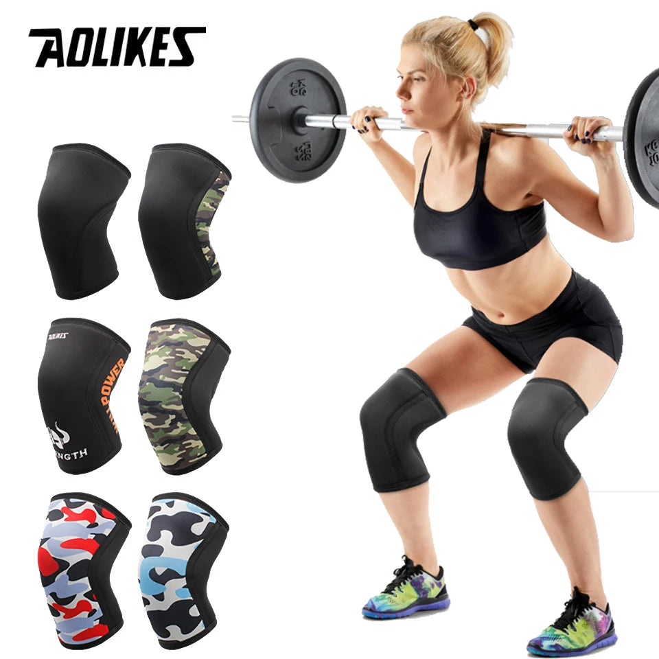 AOLIKES 7mm Neoprene Knee Pads – Compression Support for Gym & Weightlifting