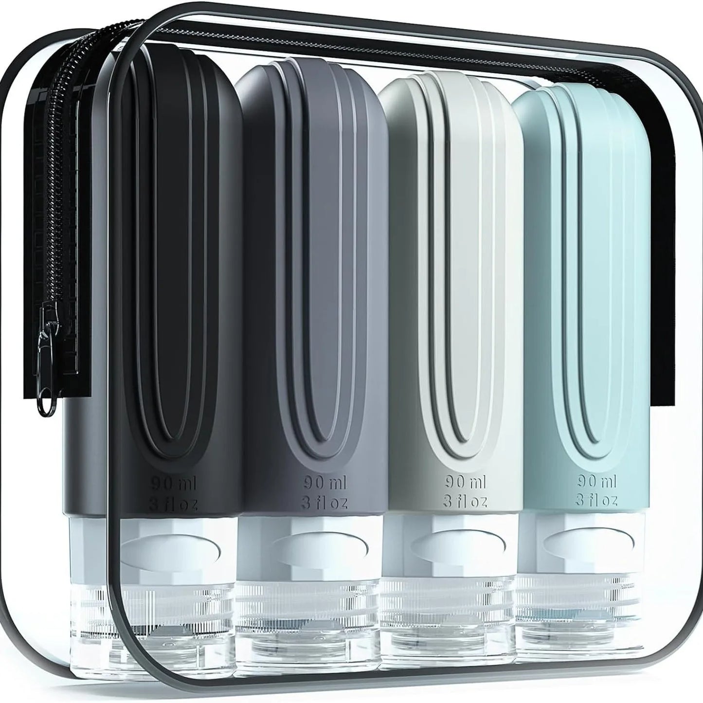 TSA Approved Travel Bottles Set – Leakproof Silicone Refillable Toiletry Containers (3oz)