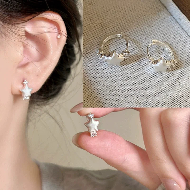 VENTFILLE 925 Sterling Silver Star Earring for Women Girl Personal Originality Trend Hip Hop Neutral Jewelry Gift Dropshipping