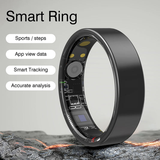Smart Ring with Integrated Touch Display | Stainless Steel Multi-Sport & Health Tracker