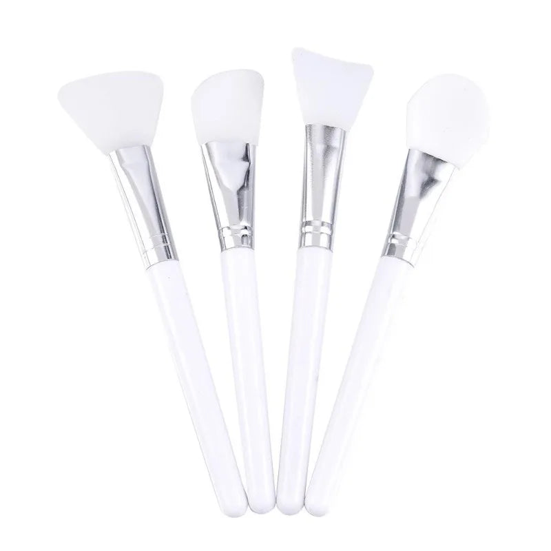 4Pcs Professional Silicone Facial Mask Brush Set Mud Cream Foundation Applicator