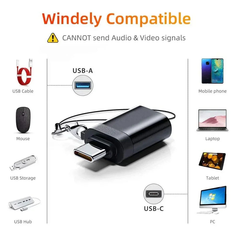 2Pcs USB 3.0 Male to USB-C Female OTG Adapter Converter for MacBook iPad PC