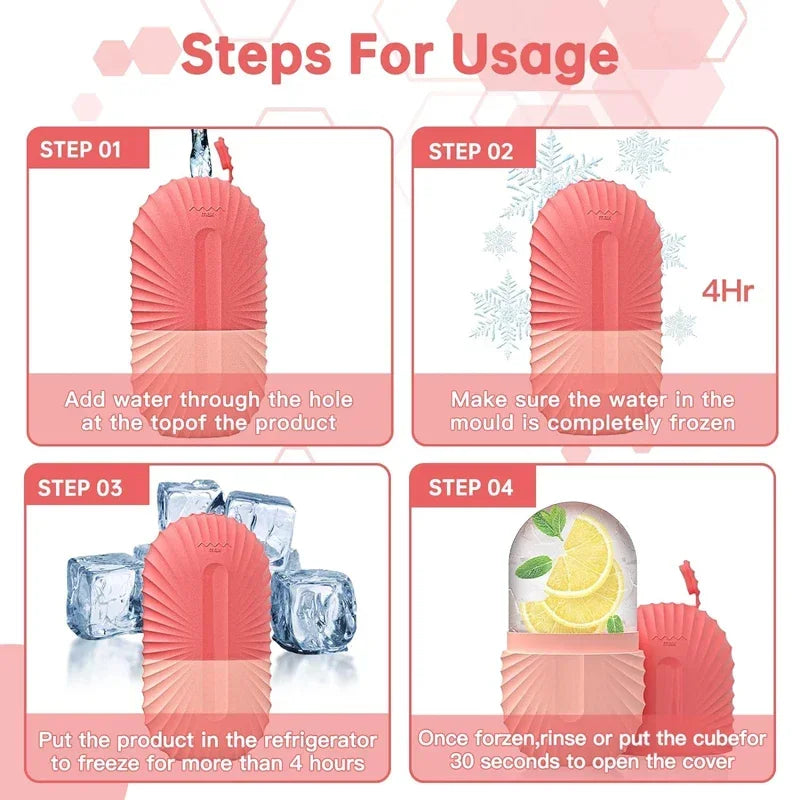 Ice Face Roller – Silicone Ice Cube Facial Massager for Puffy Eyes, Pore Tightening & Skin Refresh