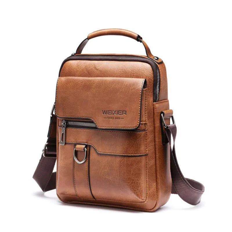 Men's Durable Leather Shoulder Bag High Quality Crossbody Sling Pack for Travel and Fashion