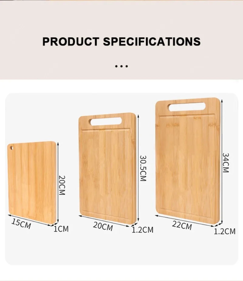 WXCOO Double-Sided Bamboo Cutting Board Natural Moso Bamboo Anti-Mold Kitchen Chopping Board Household Bamboo Board Tools