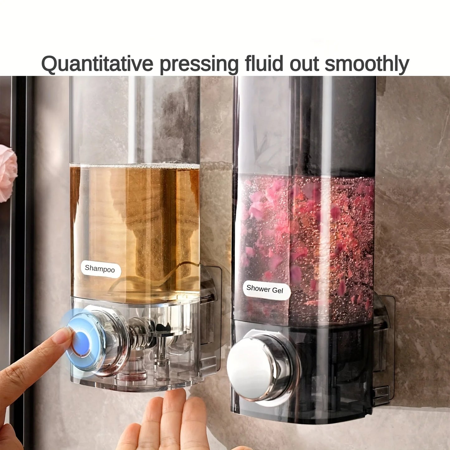 Wall Mounted Soap Dispenser – Drill-Free Easy Install Bathroom & Kitchen Organizer Storage Pump Dispenser