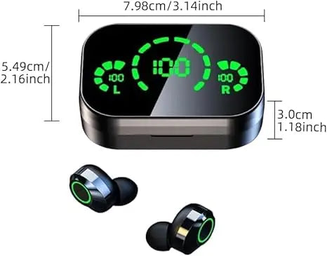 True Wireless Earbuds Bluetooth 5.3 Headphones LED Charging Case Touch Control