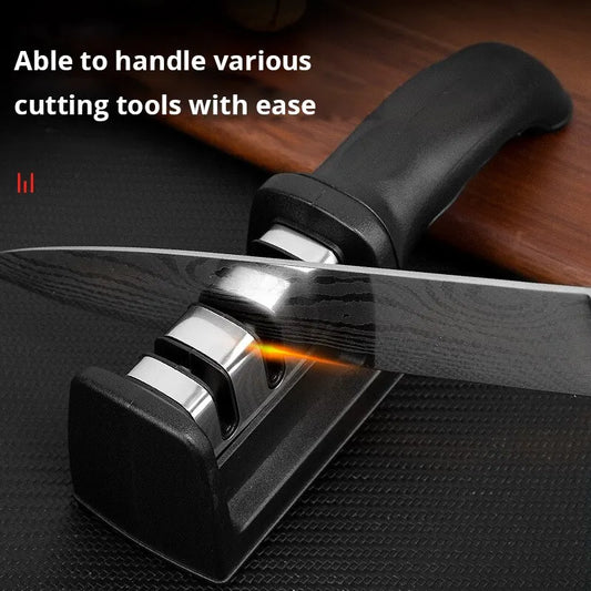 3 Stage Kitchen Knife Sharpener Handheld Manual Sharpening Stone Repair Tool