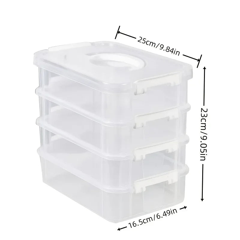 4-Tier Stackable Clear Storage Box with Lid