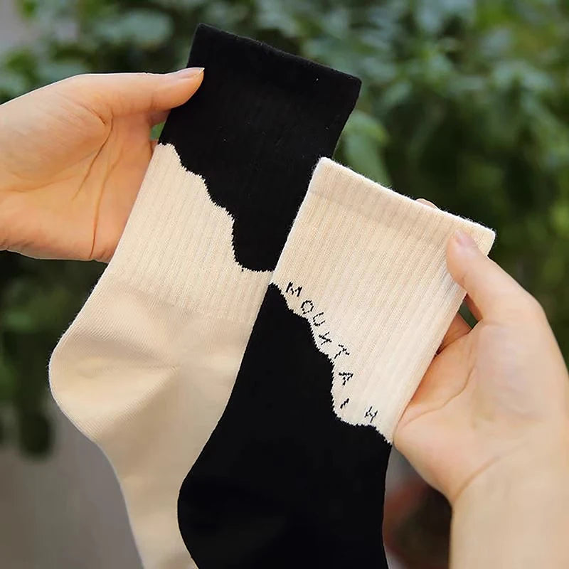 Striped Mid Tube Skateboard Socks Cotton Breathable Hip Hop Athletic Crew Socks