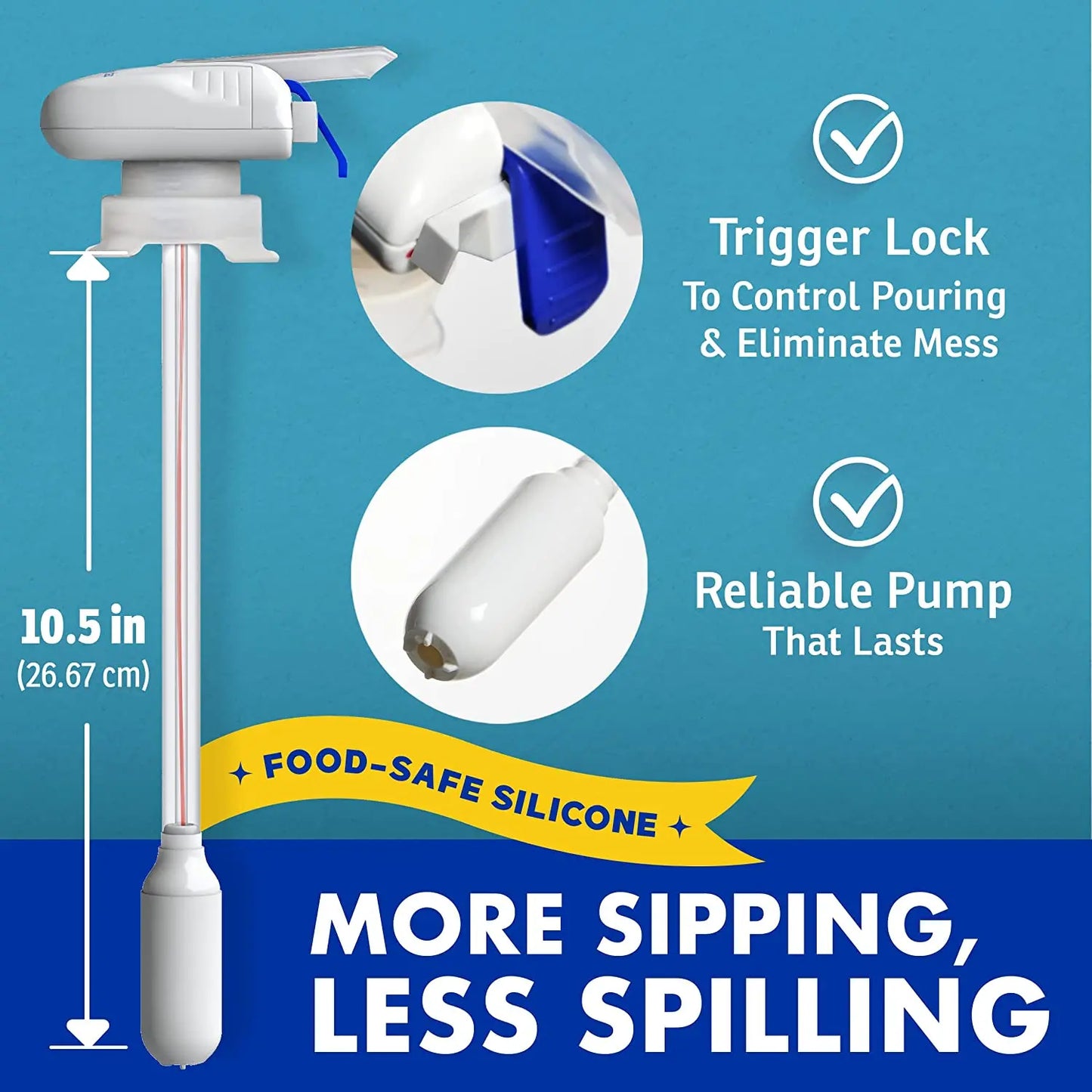 Automatic Drink Dispenser Pump Spill Proof Hands Free Beverage Milk Juice Suction Straw