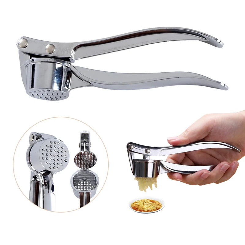 Professional Stainless Steel Garlic Press Mincer - Manual Grinding Squeezer