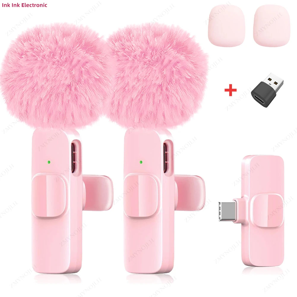 Professional Wireless Lavalier Microphone Mini Portable Mic for iPhone Android and Camera