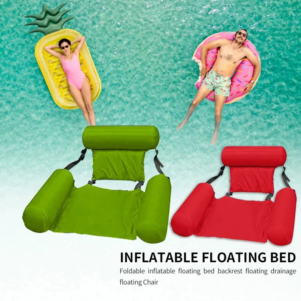 1Pc 100×120cm Inflatable Mattresses for Water Fun Swimming Pool Hammock Lounge Chairs Water Sports Pool Floats Beach Accessories