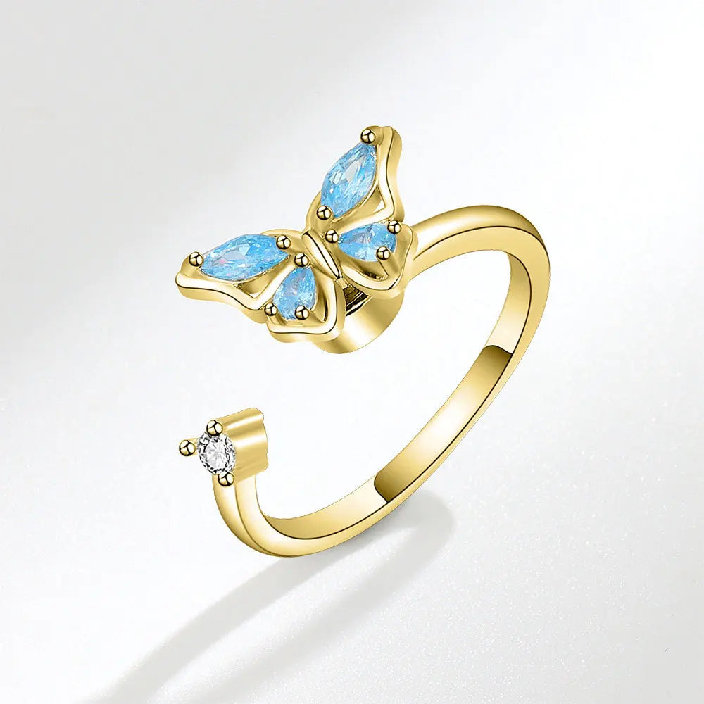 925 Sterling Silver Rotatable Sunflower Ring
