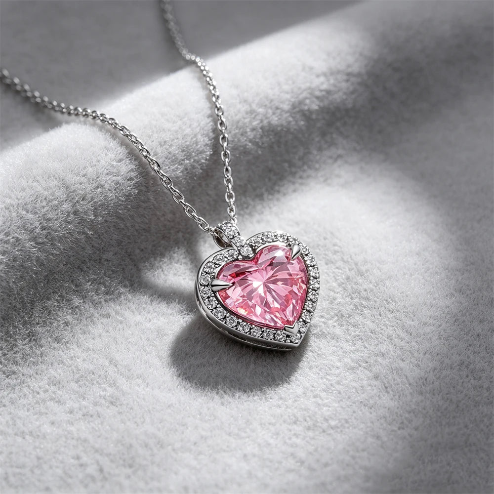 925 Sterling Silver Colorful Heart Necklace 2026