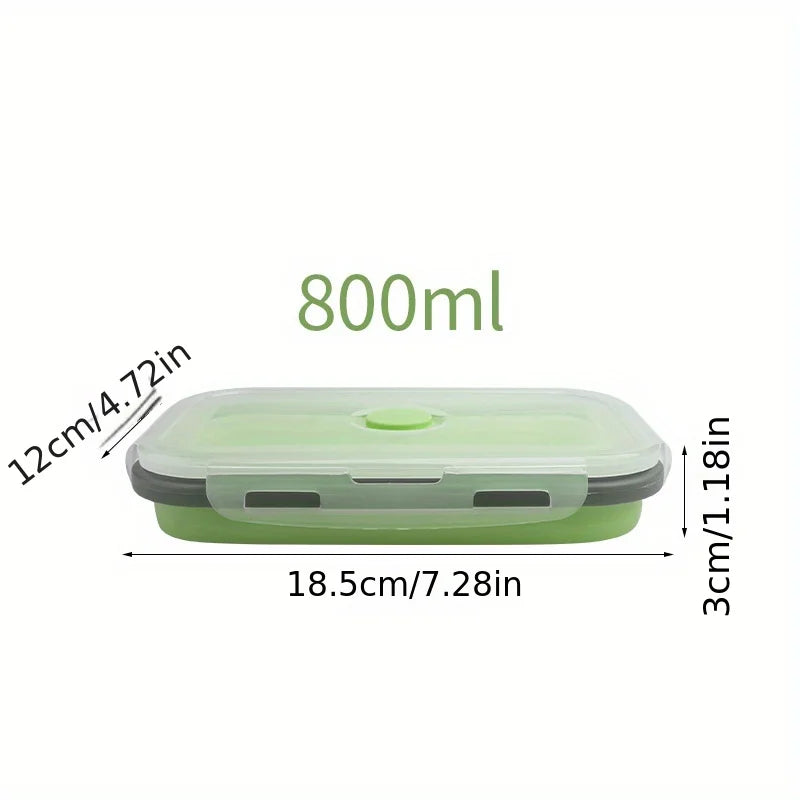 Collapsible Silicone Food Storage Containers – Foldable Lunch Box Set