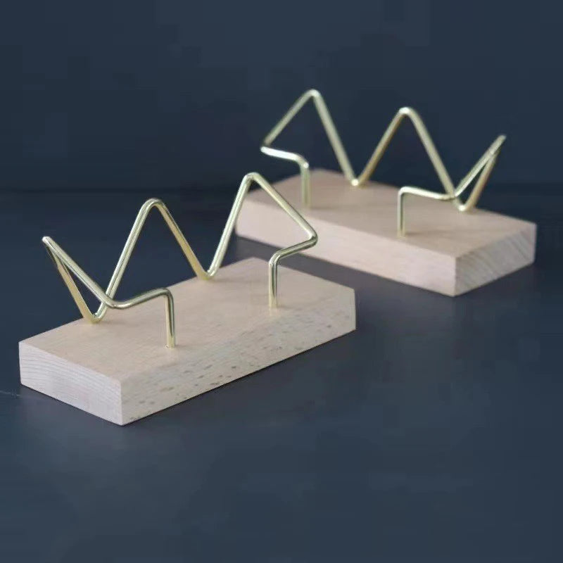 Wooden Business Card Holder Desk Organizer