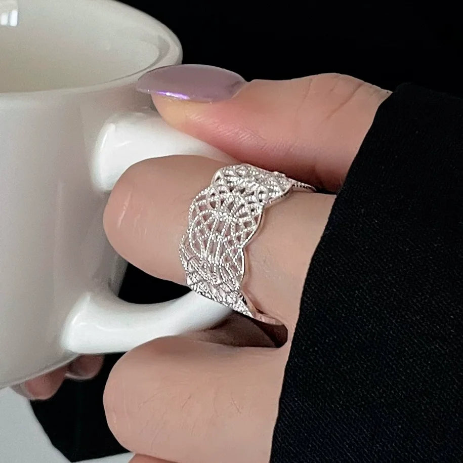 925 Sterling Silver Pearl Smile Adjustable Ring