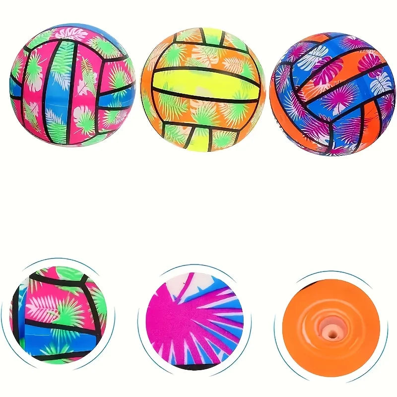 4-Pack Inflatable Tropical Leaf Beach Volleyballs | Summer Pool Toys