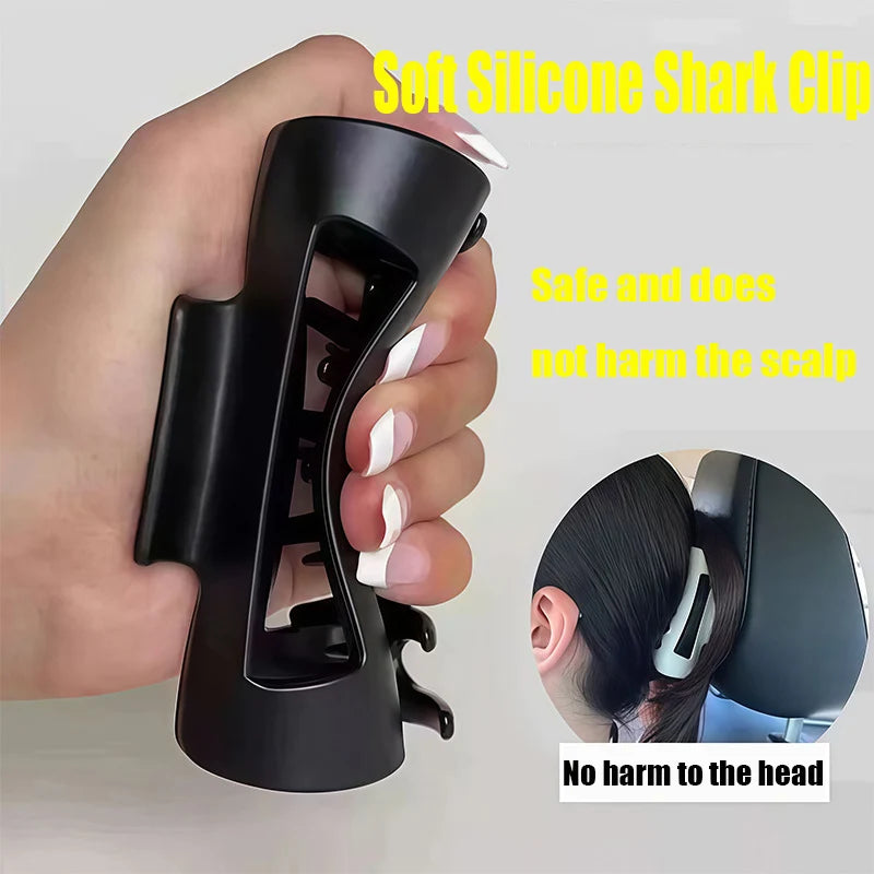 Safe Soft Silicone Shark Clip – Anti-Collision Head Protection & Anti-Fall Hair Claw