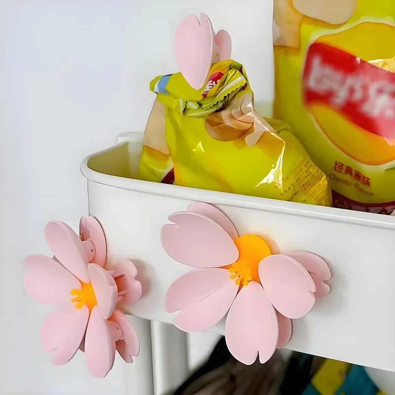 Sakura Magnetic Snack Clip – Flower Fridge Seal Clip Set